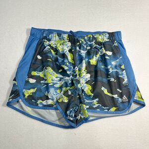 Adidas Brief Lined Shorts Women's Medium Blue/Gray/Green/White